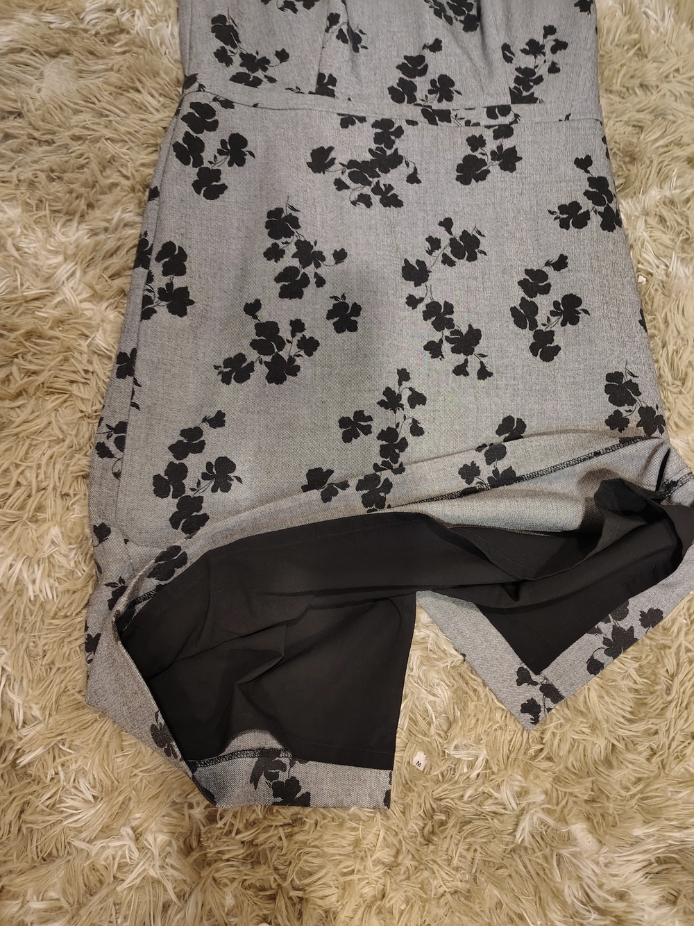 Ann Taylor Gray Midi Dress with Black Floral Print - Picture 12 of 13